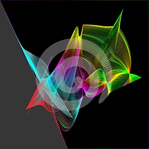 Rainbow Spirograph`s abstract pattern