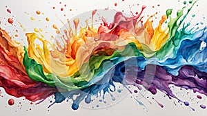 Rainbow Splash Representing LGBTIQ Pride Watercolor Style photo