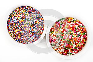 Rainbow sprinkles in cup