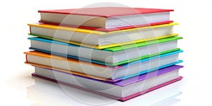 Rainbow Stack Colorful Books, Education Concept
