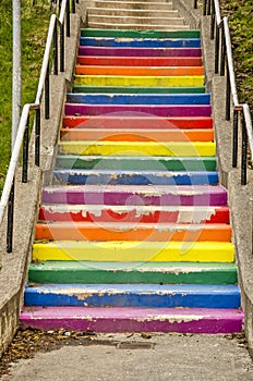 Rainbow staircase in Iceland