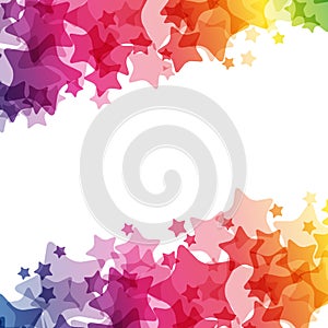 Rainbow stars  border, vector  texture, carnival bright decoration card