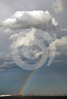 Rainbow and storm over the Bay