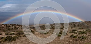 Rainbow and stormy clouds