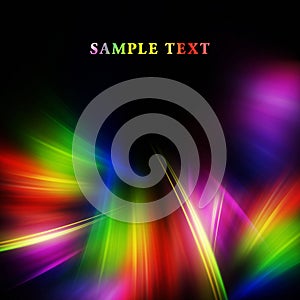 Rainbow streaks on a black