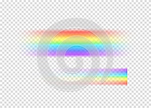 Rainbow string with limpid section edge on transparent background photo