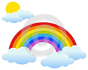 Rainbow with Sun and Clouds