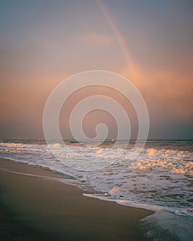 A rainbow at sunset, Cryder Beach, Southampton, New York