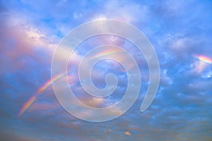 Rainbow Sunset sky landscape blue horizon abstract nature beautiful Cloudscape outdoor