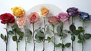 Rainbow Symphony: A Lineup of Vivid Roses