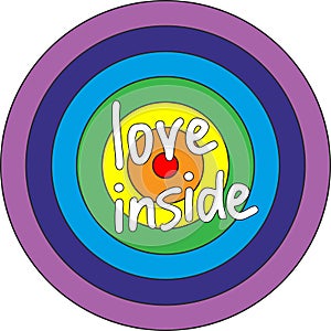 Rainbow target on white background