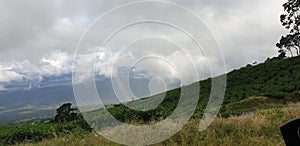 Rainbow at tea garden in pagar alam photo