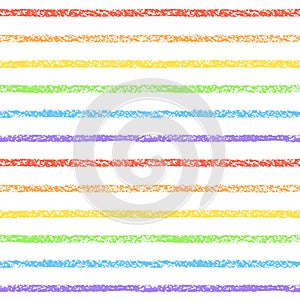 Rainbow textured chalk, pastel, crayon stripes seamless pattern