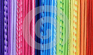 Rainbow thread texture, abstract colorful background