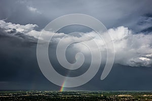 Rainbow and thunderstorm, Rapid City, South Dakota