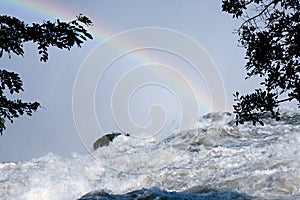 Rainbow at the top of Victoria Falls