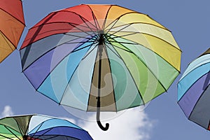 A rainbow umbrella for decoration purpose
