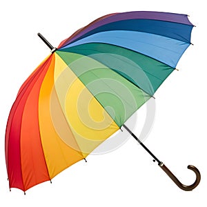 Rainbow umbrella isolated on white background