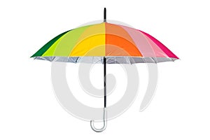 Rainbow umbrella isolated on white background. This has clipping path