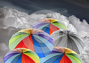 Rainbow umbrellas