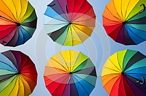 Rainbow umbrellas background