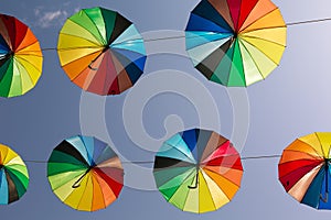 Rainbow umbrellas