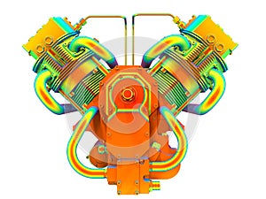 Rainbow V-twin engine photo