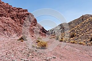 Rainbow valley or valle arcoiris in atacama desert chile photo