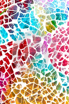 Rainbow Vibrant Coloured Shattered Glasss Mosaic Background