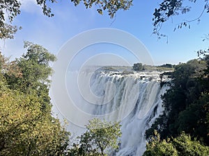 Rainbow at Victoria Falls in Zimbabwe Africa