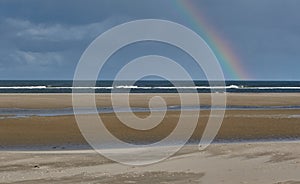 Rainbow on the wangerooge island in the north sea in germany