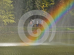 Rainbow on the water curtain