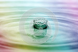 Rainbow water drop in crown shape