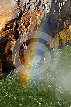 Rainbow in water spray