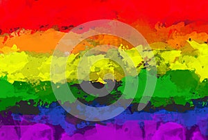 Rainbow watercolor background. Equality between homosexuals and heterosexuals concept. LGBT community. Abstract gradient