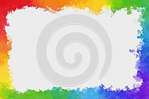 Rainbow Watercolor Border With Space For Your Text