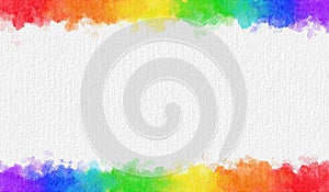Rainbow Watercolor Border Top Bottom Paper Texture Abstract