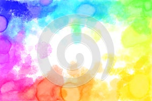 Rainbow Watercolour Blots Background