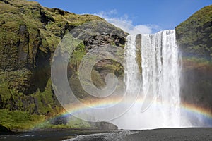 Rainbow at waterfall