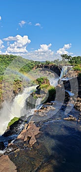 Rainbow on waterfall Foz do Iguaçu Brazil