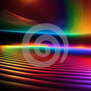 A rainbow wave - with copy space.