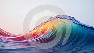 Rainbow Wave with Glossy Gradient and Gentle Undulations