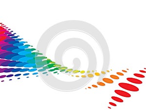 Rainbow wave halftone background