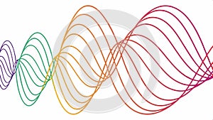 Rainbow wave lines, abstract colorful design element vector design Generative AI