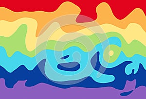 Rainbow waves. Abstract landscape. Rainbow background. Illustration of a creative fashion background with rainbow stripes. Multico