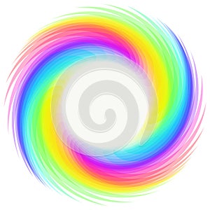 Rainbow whirlwind design element on white background. Rainbow ci