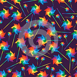 Rainbow windmill rotate seamless pattern photo