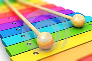 Rainbow wooden xylophone