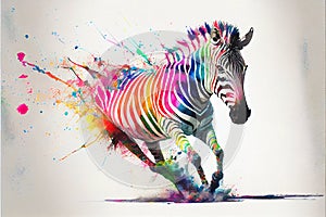 Rainbow Zebra running