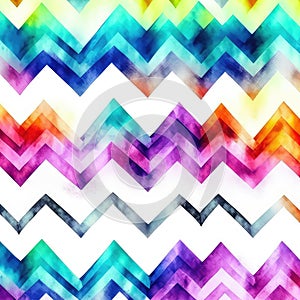 Rainbow zigzag background. Seamless pattern. Vector. generative AI Generative AI
